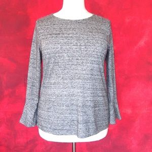 Loft Soft Grey Top Bell Sleeves Size XL